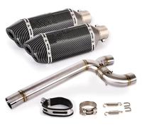Per Y&amaha FZ6 FZ6N FZ6S Sistema Di Scarico Per Moto Tubo A Doppia Uscita Collegamento Centrale Slip On Silenziatori 51 Mm DB Killer Rimovibile moto silenziatore posteriore(6)
