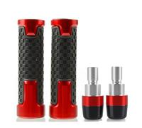 Per Yama&ha YZFR125 YZF R125 YZFR1 R1 R1M R1S Moto Manubrio Manopole Anti Skid Cap Ends Plug CNC Alluminio manopole(Rosso)