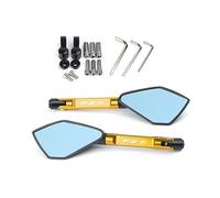 Per Yamaha FZ8 FZ-8 Specchio Moto Universale Specchietto Retrovisore Lato CNC Specchio Retrovisore Antiriflesso Blu(Oro)