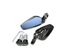 Per Yamaha Per MT07 Per MT09 7/8 "22 MM Universale CNC Moto Manubrio Fine Retrovisore Vista Posteriore Specchi Laterali Vetro Convesso(Blue Mirrors)