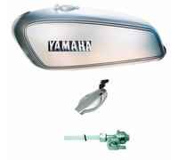 Per Yamaha Rx100 Rx125 Argento Benzina Carburante Serbatoio Nero Strappo Con Lid