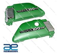 Per Yamaha Rx100 Rx125 Verde Pannello Laterale Sx&dx Coppia Con Decal Emblema