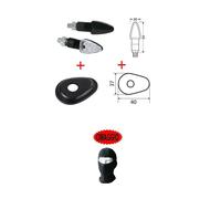 COPPIA FRECCE MOTO A LED INDICATORI DI DIREZIONE 12V LENTE BIANCA LUCE ARANCIO