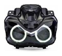 Per YZF R1 Per YZF R6 Per T-MAX530 Serie Faro Per Moto Faro Gruppo Proiettore HID Personalizzato Faro Angel Devil Eye Faro Del Motociclo(White Angel Eyes)