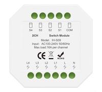 Per Zigbee 3.0 per Smart Switch Module per Tuya For Smart Life App - 16A per relè con controllo vocale - Timer e funzione di gruppo - Memoria interruzione di corrente - AC 100-240V - Bianco (Zig-bee 3