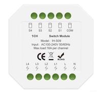 Per Zigbee per Smart Switch Module 16A per Tuya e per SmartLife App | Controllo vocale per relè con timer | Gruppo e memoria di spegnimento | AC 100-240V | Bianco (Zig-bee 1 on)