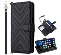 per ZTE nubia Focus 2 5G Custodia, Flip Wallet Cover in Pelle con 6 Slot per Carte Cavalletto Magnetica per ZTE nubia Focus 2 5G-Nero