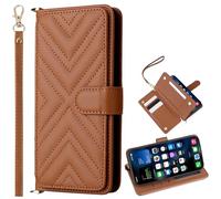 per ZTE nubia Neo 2 5G Custodia, Flip Wallet Cover in Pelle con 6 Slot per Carte Cavalletto Magnetica per ZTE nubia Neo 2 5G-Marrone