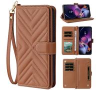 per ZTE nubia Neo 3 5G Custodia, Flip Wallet Cover in Pelle con 6 Slot per Carte Cavalletto Magnetica per ZTE nubia Neo 3 5G-Marrone
