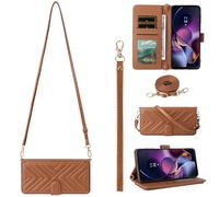 per ZTE nubia Neo 3 Custodia, Flip Wallet Cover in Pelle con 6 Slot per Carte Cinturino da Polso Magnetica per ZTE nubia Neo 3-Marrone
