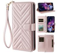 per ZTE nubia RedMagic 10SPro+ Custodia, Flip Wallet Cover in Pelle con 6 Slot per Carte Cavalletto Magnetica per ZTE nubia RedMagic 10SPro+-Rosa