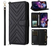 per ZTE nubia RedMagic 10SPro Custodia, Flip Wallet Cover in Pelle con 6 Slot per Carte Cavalletto Magnetica per ZTE nubia RedMagic 10SPro-Nero