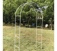 Pera pergolato in metallo antiruggine per arco nuziale con base stabile arco da giardino per piante rampicanti Par Det (bianco LxA 140 x 230 cm)
