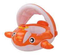 Peradix Salvagente per bambini con tettuccio parasole rimovibile, per 9-36 mesi, galleggiante con protezione solare, arancione