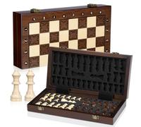 Peradix Scacchi Portatili Magnetici - Scacchiera da Viaggio Mini Pieghevoli con Dame Extra 30CM - Scacchi in Legno Magnetici per Bambini, Viaggi e Campeggio