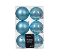 PERAGA GARDEN CENTER Palline di Natale 6 Pezzi, 8CM, Azzurro Opaco/Lucido, Plastica, Decorazione per l'Albero di Natale