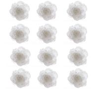 PERAGA GARDEN Offerta 12 Rose APPENDIBILI con Clip E Glitter 14X8,5CM Bianco Inverno Decorazione ADDOBBI