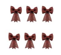 PERAGA GARDEN Offerta 6 Fiocchi 13X14CM Rosso con Glitter APPENDIBILE Natale Albero ADDOBBI