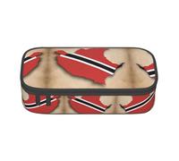 perangg Trinidad e Tobago Map Like A Bird astuccio grande capacità portapenne astuccio cancelleria organizer con cerniera per ufficio e università