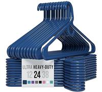 Perchas De Ropa - Grucce appendiabiti in plastica ultra resistente, colore: blu navy, confezione da 24