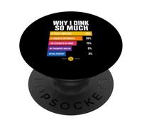 Perché bevo così tanto: grafico Pickleball PopSockets PopGrip Adesivo