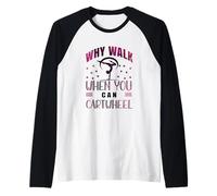 perché Camminare Quando puoi Ginnastica per Ragazze ginnasta Cartwheel Maglia con Maniche Raglan