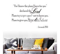 Perché conosco i piani Jeremiah 29:11 PREVENTIVO WALL DECAL DECALE Rimovibili