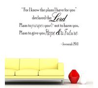Perché conosco i piani Jeremiah 29:11 PREVENTIVO WALL DECAL DECALE Rimovibili