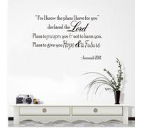 Perché conosco i piani Jeremiah 29:11 PREVENTIVO WALL DECAL DECALE Rimovibili