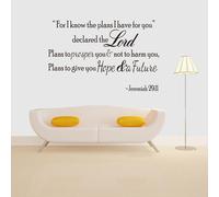 Perché conosco i piani Jeremiah 29:11 PREVENTIVO WALL DECAL DECALE Rimovibili