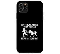 Perché correre da solo quando si può trascinare un asino divertente Burro Racing Custodia per iPhone 11 Pro Max