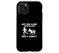 Perché correre da solo quando si può trascinare un asino divertente Burro Racing Custodia per iPhone 11 Pro
