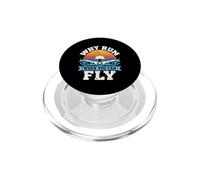 Perché correre quando si può volare Nuotando Nuotatore Retro Nuotatore PopSockets PopGrip per MagSafe