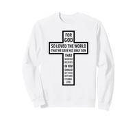 perché Dio ha Tanto Amato Il Mondo Giovanni 3:16 Christian Cross Felpa