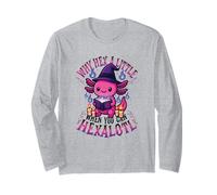 perché esagerare Un po 'Quando puoi Hexalotl Divertente Axolotl Witch Maglia a Manica
