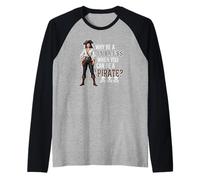 Perché Essere Una Principessa Quando Si Può Essere Un Pirata? Teschi Ossa Maglia con Maniche Raglan