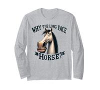 perché Il Cavallo a Faccia Lunga Divertente Gioco di Parole equino Maglia a Manica