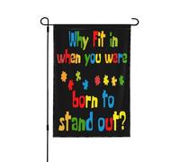 Perché scegliere le bandiere per la consapevolezza dell'autismo Born To Standflag 12 * 18 pollici, stendardo bifacciale senza asta