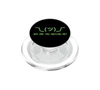 Perché sei ASCIIng Me? ASCII Shrug Retro Art Coder Coding PopSockets PopGrip per MagSafe