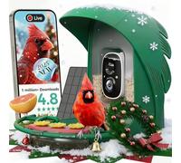 PerchMe Mangiatoia per uccelli con telecamera 2K HD Live View Smart Bird House Camera Wireless Outdoor con identificazione AI, componenti aggiuntivi fai da te a energia solare e paletta per semi per