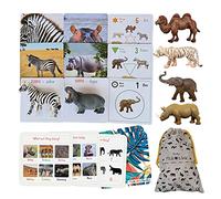 Percilun Pick&Link, Giochi Montessori Animali Giocattolo per Bambini, Flashcards Montessori, Giochi Educativi 2-3 Anni (6 Animali, 30 Carte).