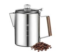 Percolatore Caffè | Caffettiera Percolation in Acciaio Inox | Caffettiera portatile Design Vintage Compatta per Campeggio Spiaggia E Riunioni Familiari E Amichevoli