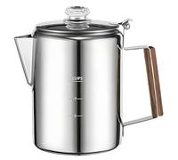 Percolatore per caffè, in acciaio, classico, da campeggio, compatibile con caffettiera, resistente al calore, per campeggio, spiaggia, riunioni di amici e familiari