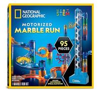 Percorso a Biglie NATIONAL GEOGRAPHIC con Ascensore Motorizzato - Kit Labirinto di 95 Pezzi con Spirale Elettrica, 20 Biglie, Borsa e Altro, Macchina a Moto Perpetuo, Giocattolo di Fisica per Bambini