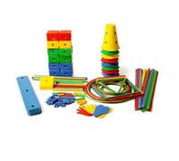 Percorso ad Ostacoli Gioco Di Percorso Ad Ostacoli Da 114 Pezzi Per Bambini, Ostacoli E Cerchi Per Campana, Allenamento Dell'equilibrio Corporeo Per Interni Ed Esterni(Style 2)