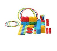 Percorso ad Ostacoli Gioco Di Percorso Ad Ostacoli Da 114 Pezzi Per Bambini, Ostacoli E Cerchi Per Campana, Allenamento Dell'equilibrio Corporeo Per Interni Ed Esterni(Style 1)