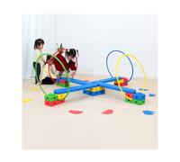 Percorso ad Ostacoli Kids Activity Kit with Balance Bar, Obstacle Training Course, Indoor Outdoor Play, Coordination Exercise Gear