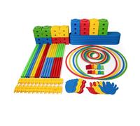 Percorso ad Ostacoli Kit Di Gioco Con Percorso Ad Ostacoli Da 114 Pezzi, Include Tavole Di Equilibrio E Ostacoli, Giochi Di Equilibrio Corporeo E Coordinazione Per Bambini(Style 1)