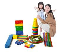 Percorso ad Ostacoli Percorso Ad Ostacoli Da 114 Pezzi Per Il Gioco Fisico Dei Bambini, Ostacoli E Cerchi Per Campana, Tavole Di Equilibrio Per La Coordinazione Corporea(Style 2)