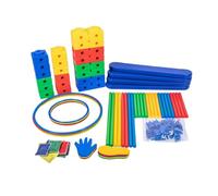 Percorso ad Ostacoli Percorso Ad Ostacoli Da 114 Pezzi Per Il Gioco Fisico Dei Bambini, Ostacoli E Cerchi Per Campana, Tavole Di Equilibrio Per La Coordinazione Corporea(Style 1)